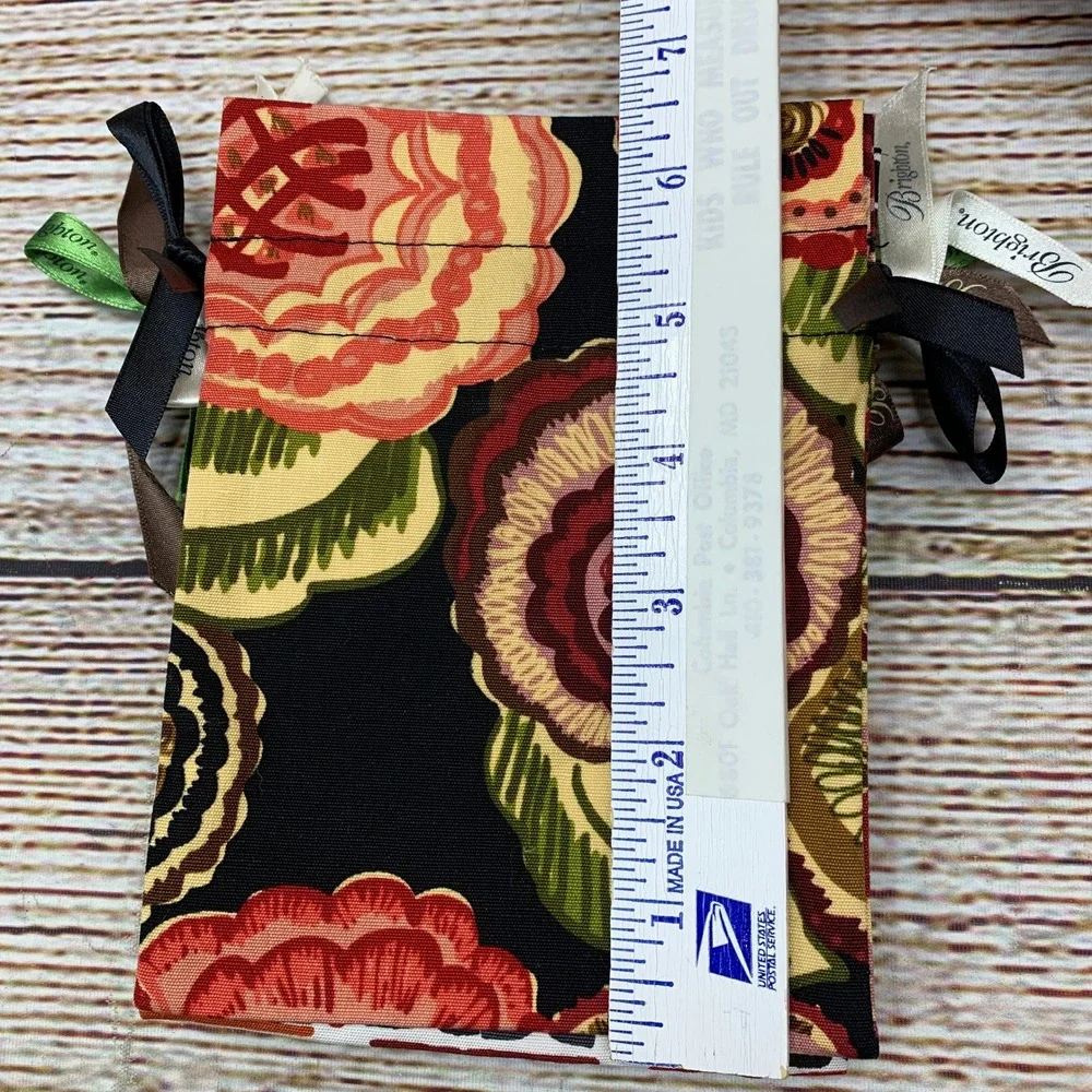 Brighton Fabric Drawstring Gift Bag Lot Floral Print Jewelry Travel‎ Storage